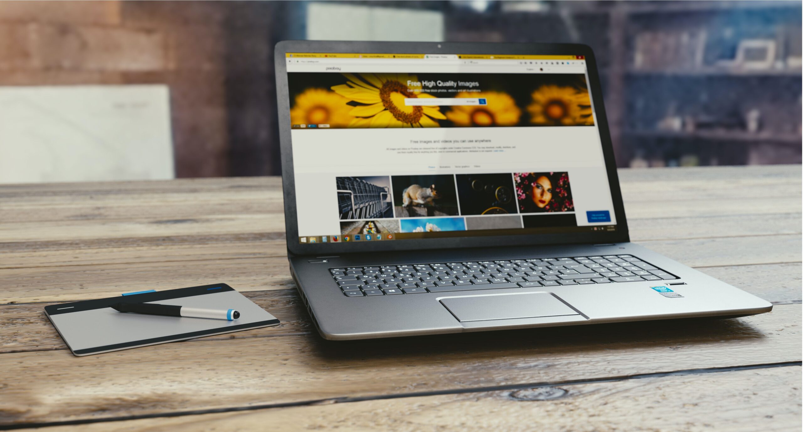 Laptop with a website in it